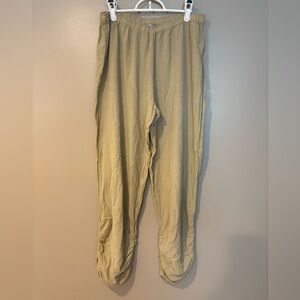 oh my gauze! slouchy beige loose fit 100% cotton boho hippie pants